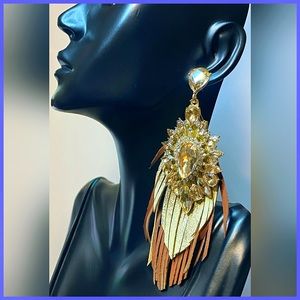 π· π Noir Champagne & Brown Gemstone Earrings